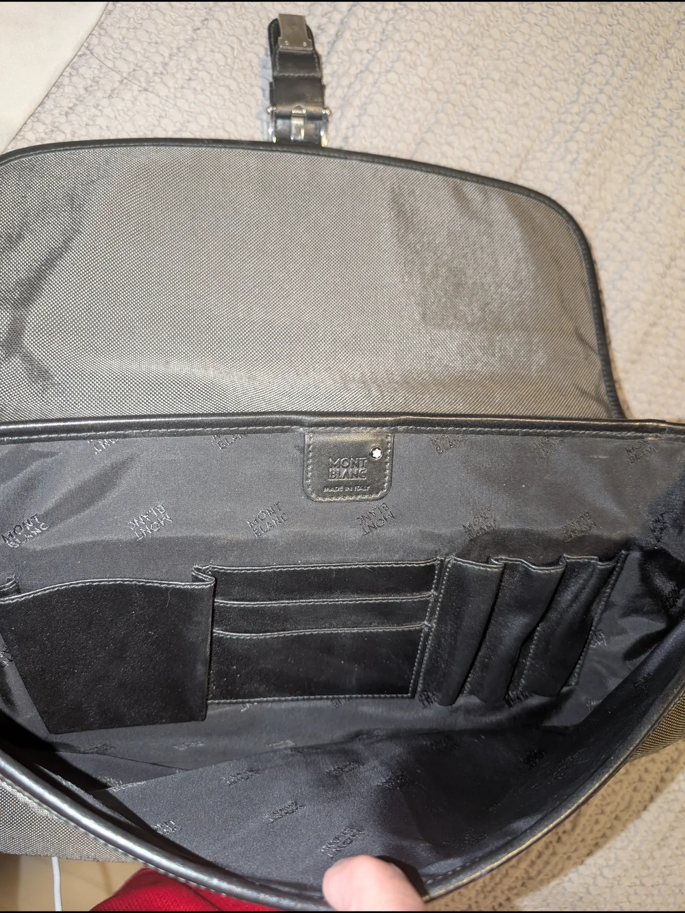 Montblanc Black Canvas & Leather Briefcase - Professional Men’s Bag